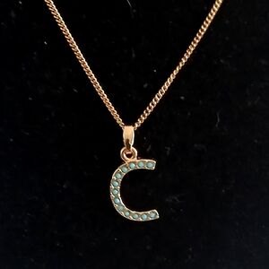 Avon Aqua Initial Necklace C